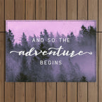 And So The Adventure Begins Pink Forest Outdoor Rug Gallery Image 1