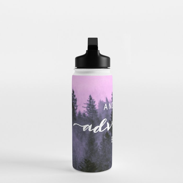 And So The Adventure Begins Pink Forest Water Bottle Gallery Image 3