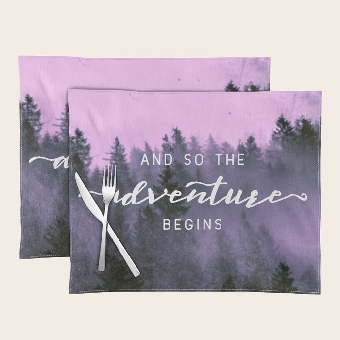 And So The Adventure Begins Pink Forest Placemat Gallery Image 1