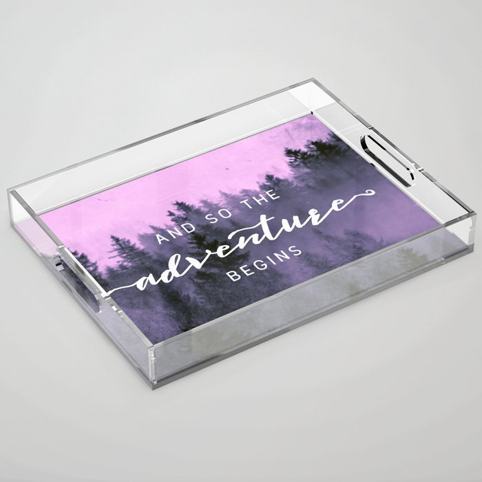 And So The Adventure Begins Pink Forest Acrylic Tray Gallery Image 1