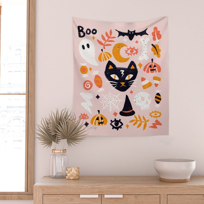 Trick Or Treat Yourself - Blush Wall Tapestry Gallery Image 2