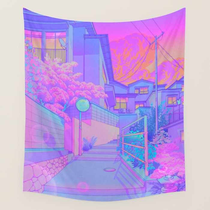 Sunset Walk Wall Tapestry Gallery Image 1
