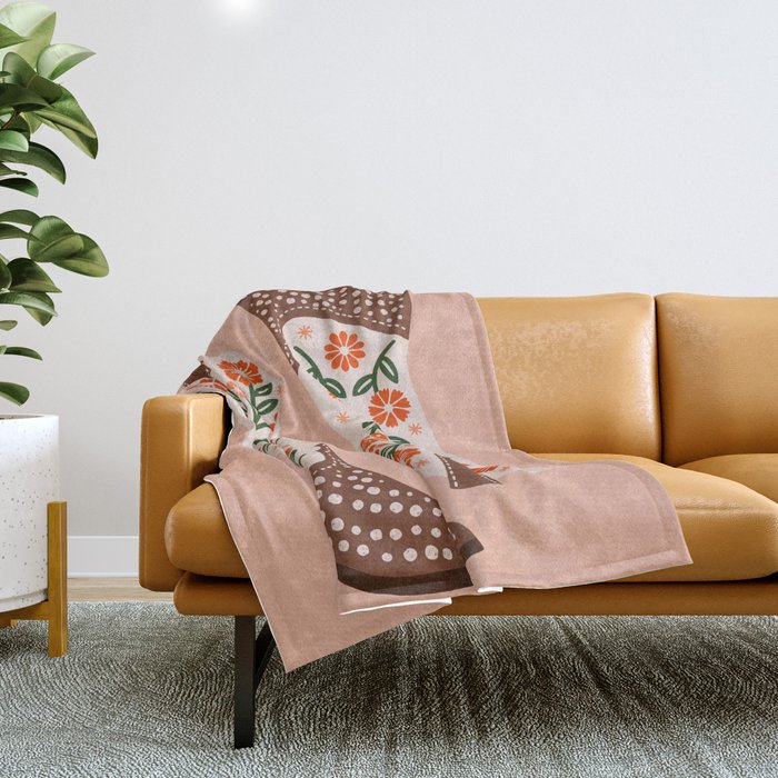 Cowgirl Boots - Orange and Green Throw Blanket Gallery Image 1