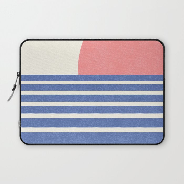 Beach Horizon Lines pink blue Laptop Sleeve Gallery Image 1