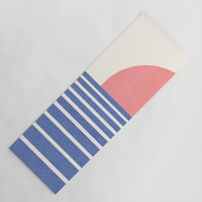 Beach Horizon Lines pink blue Yoga Mat Gallery Image 1