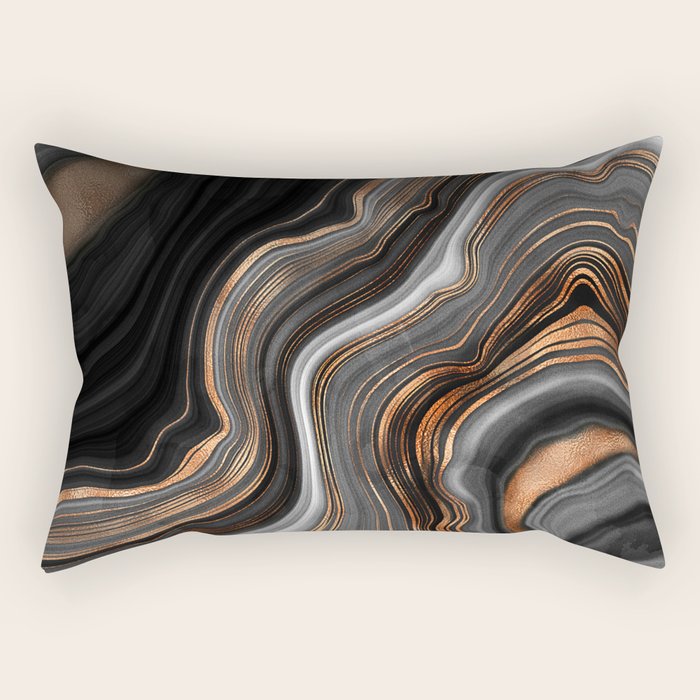 Glowing Marble Waves  Rectangular Pillow Gallery Image 2