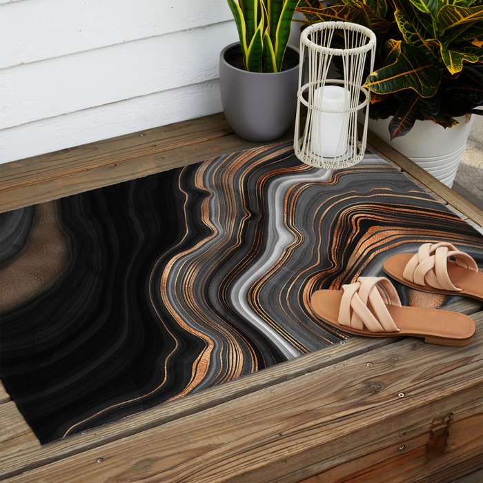 Glowing Marble Waves  Outdoor Rug Gallery Image 2