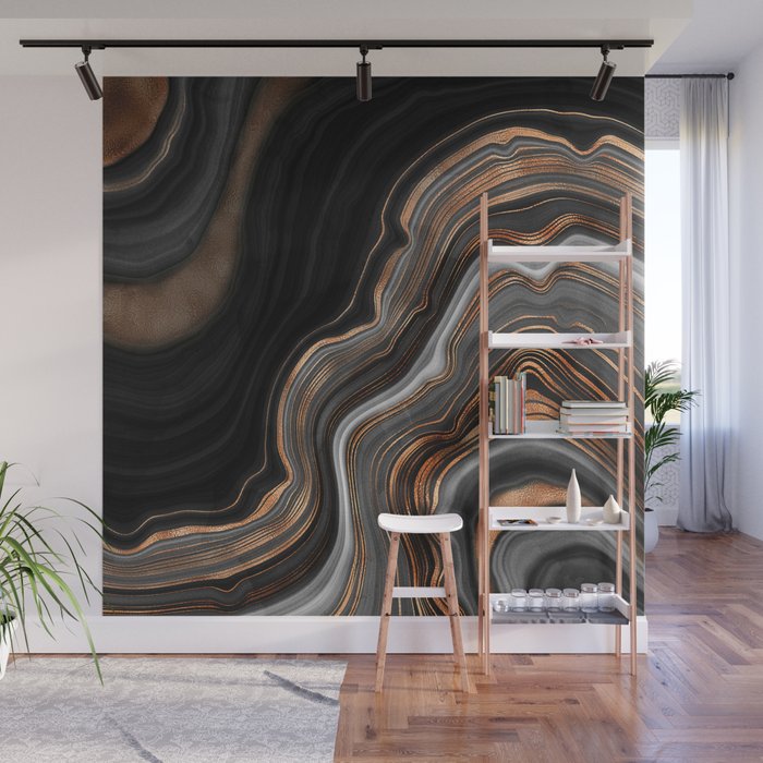 Glowing Marble Waves  Wall Mural Gallery Image 1