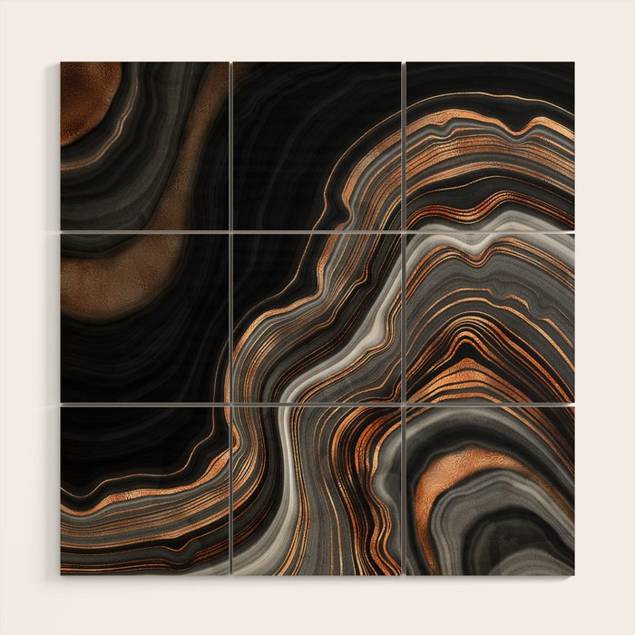 Glowing Marble Waves  Wood Wall Art Gallery Image 1