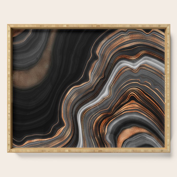 Glowing Marble Waves  Serving Tray Gallery Image 1
