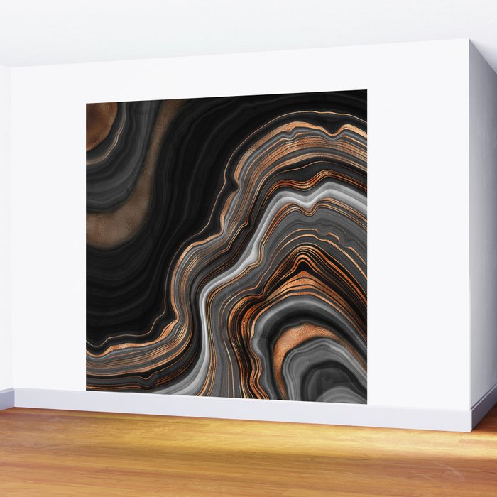 Glowing Marble Waves  Wall Mural Gallery Image 2