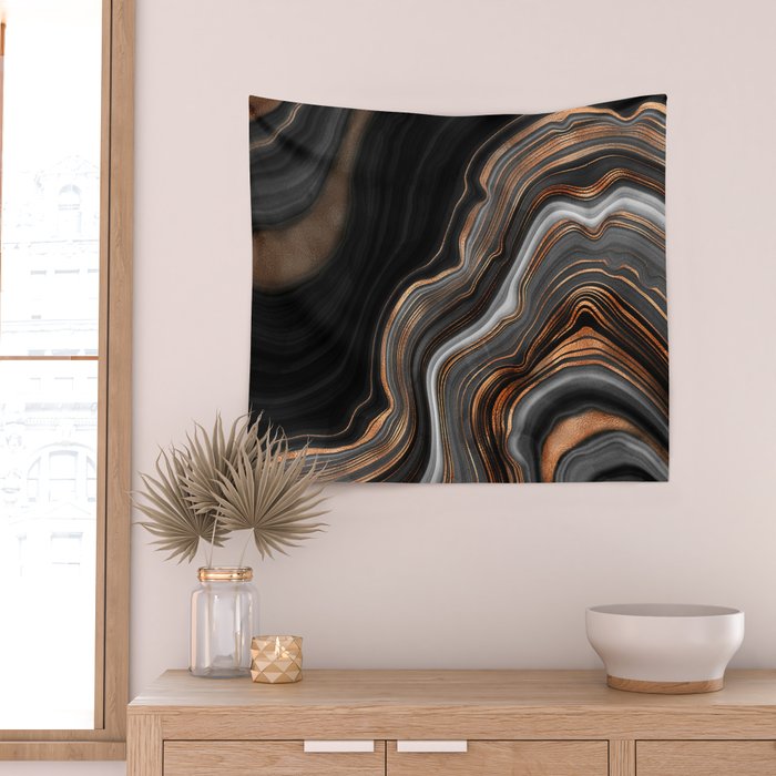 Glowing Marble Waves  Wall Tapestry Gallery Image 2