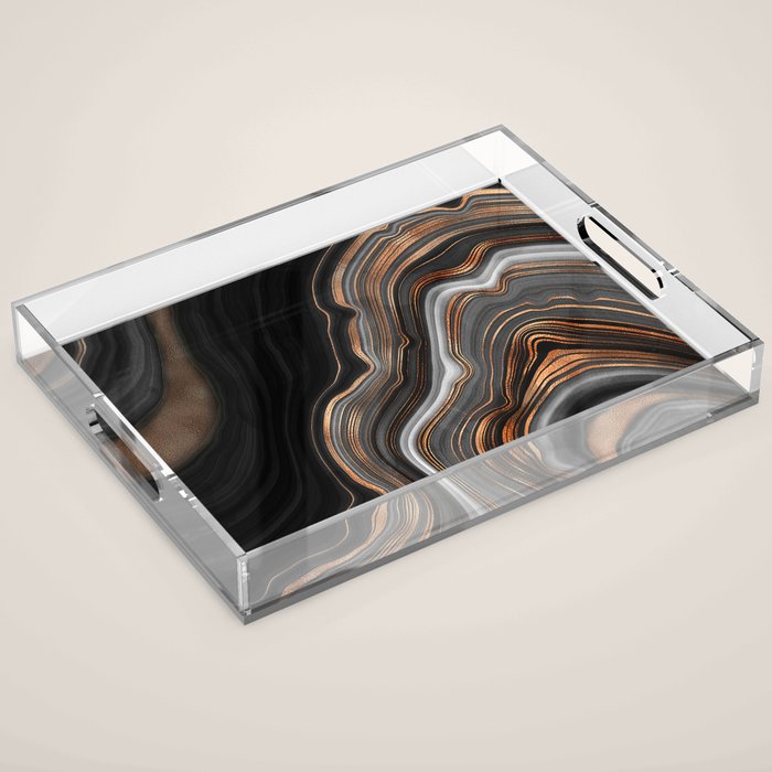 Glowing Marble Waves  Acrylic Tray Gallery Image 1