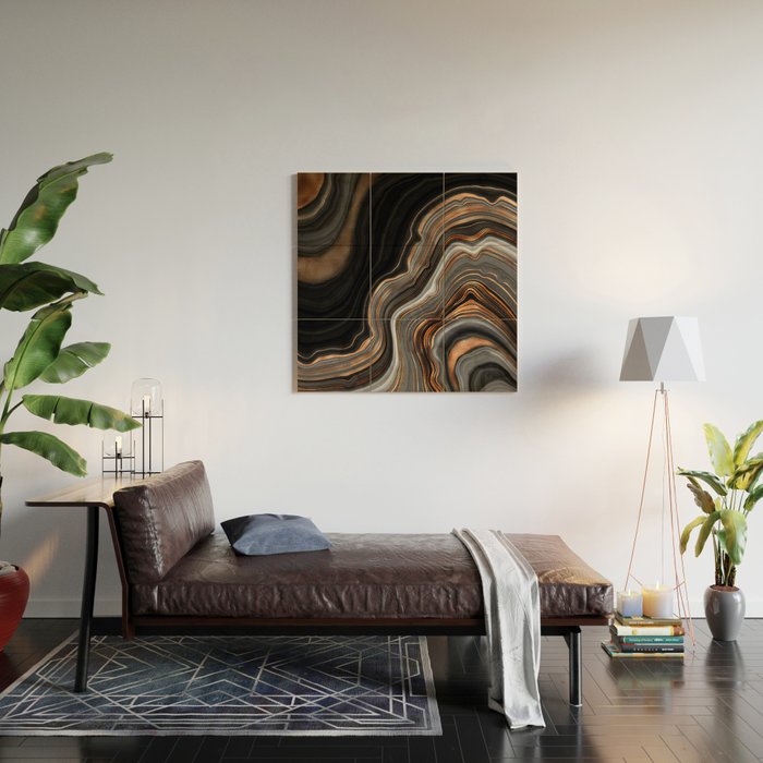 Glowing Marble Waves  Wood Wall Art Gallery Image 2