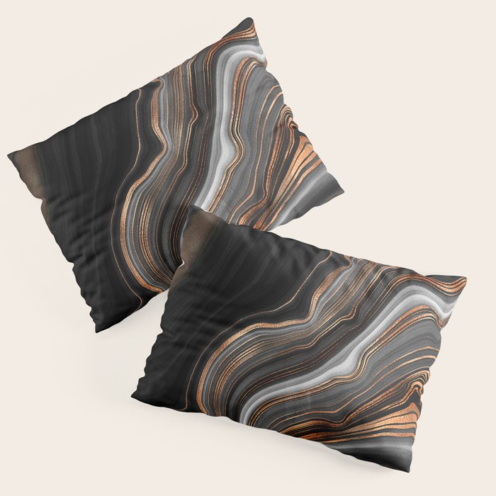 Glowing Marble Waves  Pillow Sham Gallery Image 3