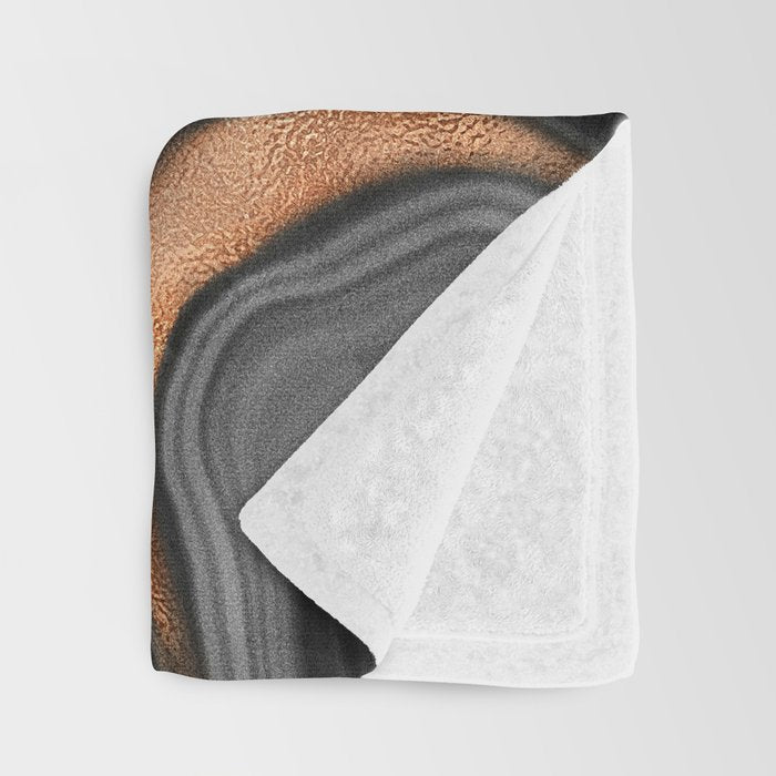 Glowing Marble Waves  Throw Blanket Gallery Image 3