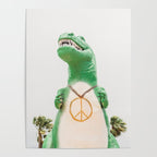 Green T-Rex Cabazon Dinosaur with Peace Sign - Palm Springs Poster Gallery Image 4