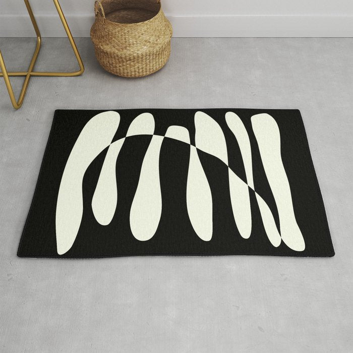 Abstract Composition in Black and White Rug Gallery Image 1