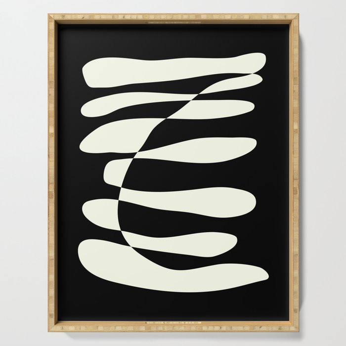 Abstract Composition in Black and White Serving Tray Gallery Image 1