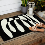 Abstract Composition in Black and White Outdoor Rug Gallery Image 2