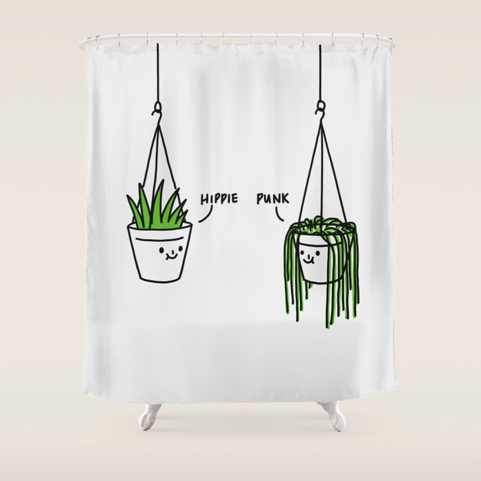 Hippie and Punk plants Shower Curtain Gallery Image 1