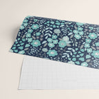 Ditsy Florals, Navy and Teal Wrapping Paper Gallery Image 2