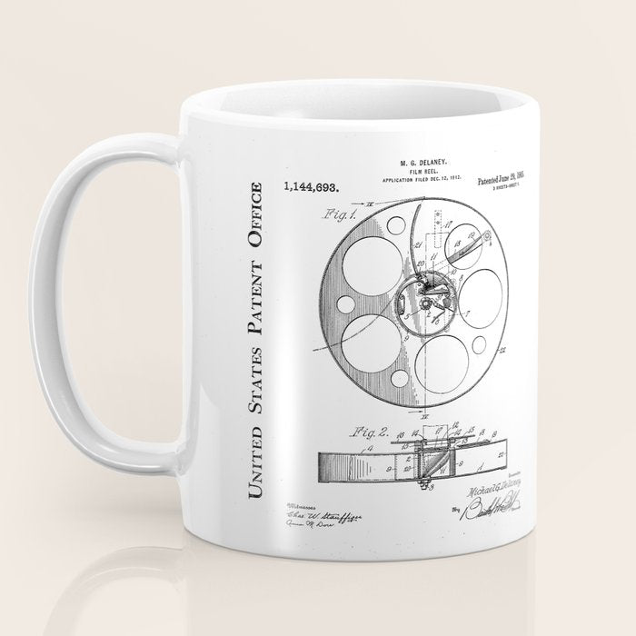Film Reel Patent - Classic Cinema Art - Black Chalkboard Coffee Mug Gallery Image 3