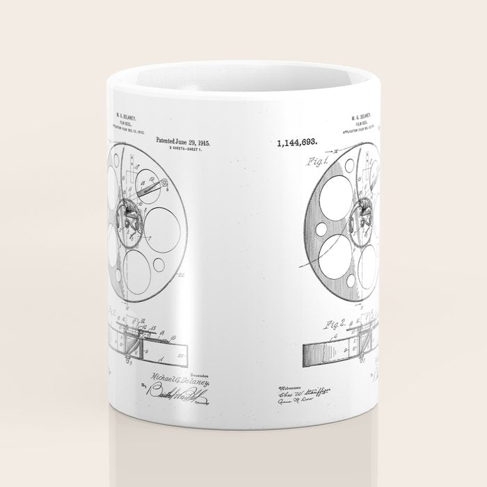 Film Reel Patent - Classic Cinema Art - Black Chalkboard Coffee Mug Gallery Image 4