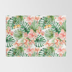 Tropical Jungle Hibiscus Flowers - Floral Rug Gallery Image 2