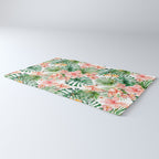 Tropical Jungle Hibiscus Flowers - Floral Rug Gallery Image 3