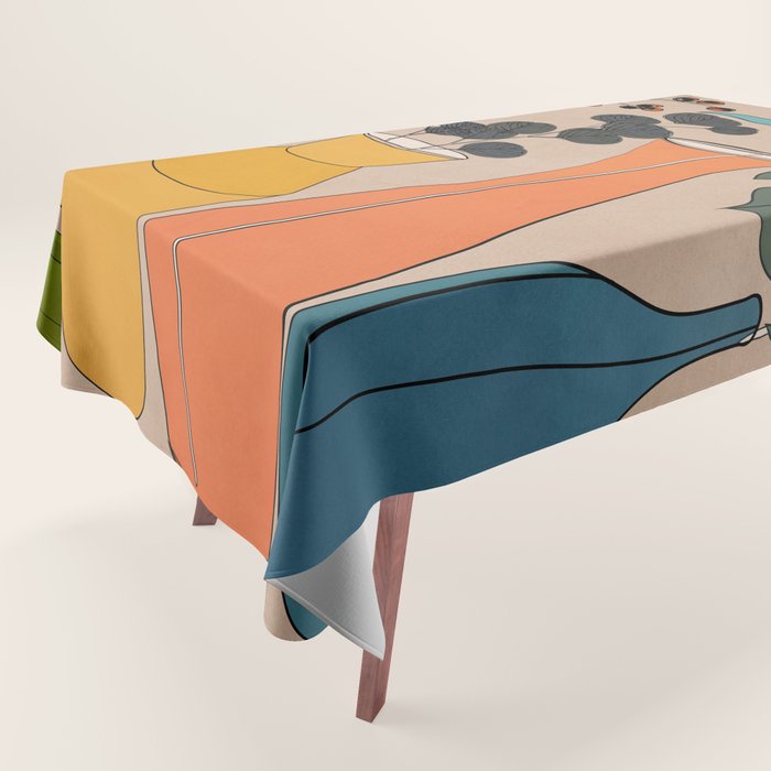 Modern Minimalist Abstract Vases 1 Tablecloth Gallery Image 1