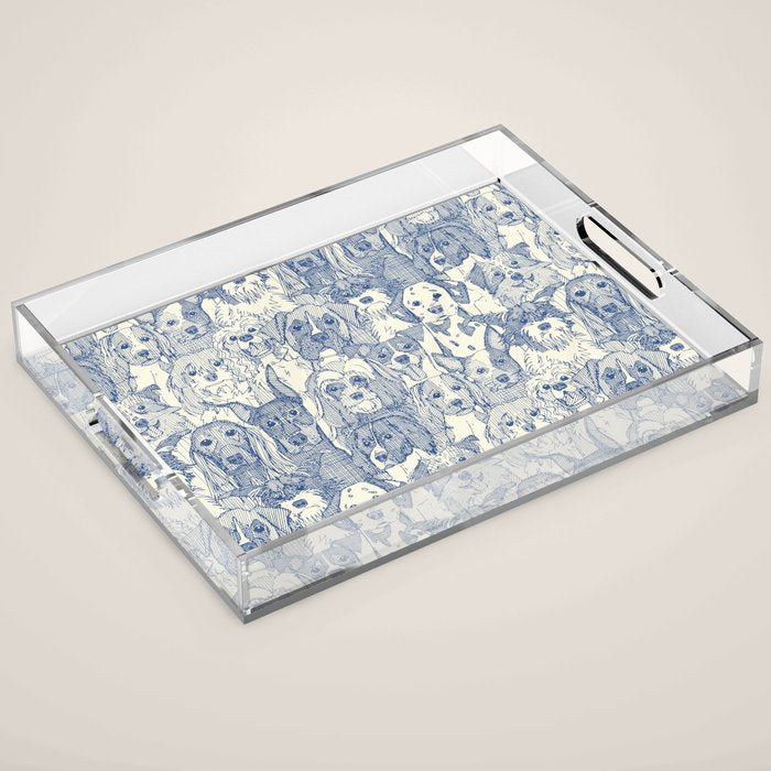 dogs aplenty classic blue pearl Acrylic Tray Gallery Image 1