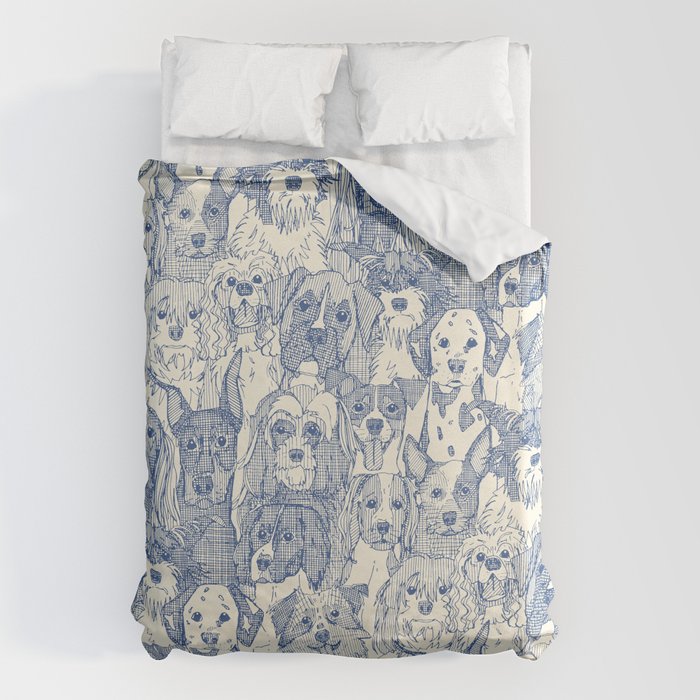 dogs aplenty classic blue pearl Duvet Cover Gallery Image 6
