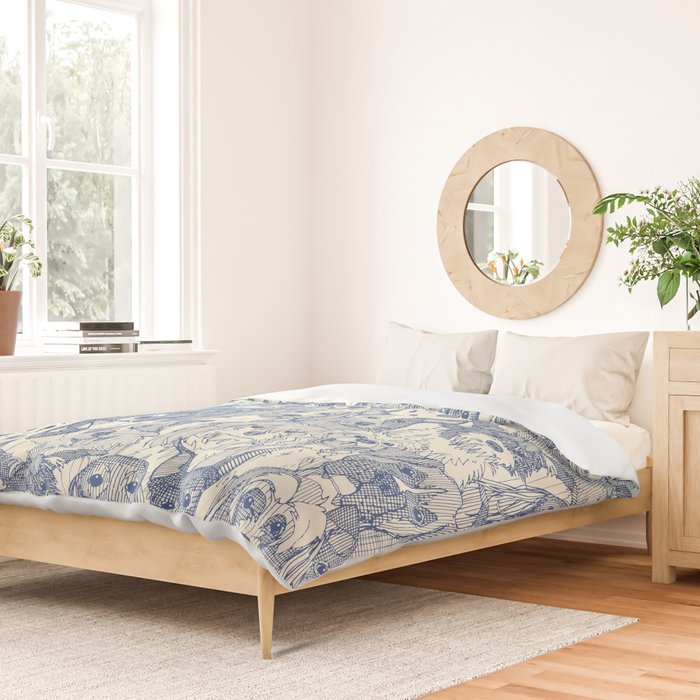 dogs aplenty classic blue pearl Duvet Cover Gallery Image 2