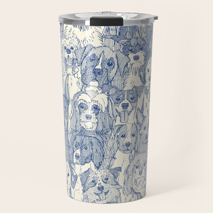 dogs aplenty classic blue pearl Travel Mug Gallery Image 1