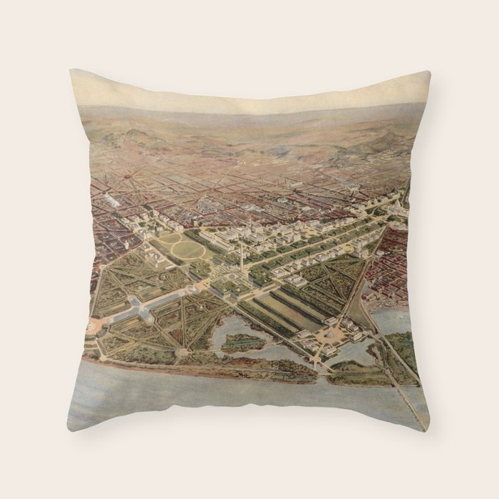 Vintage Map of Washington DC (1915) Throw Pillow Gallery Image 6