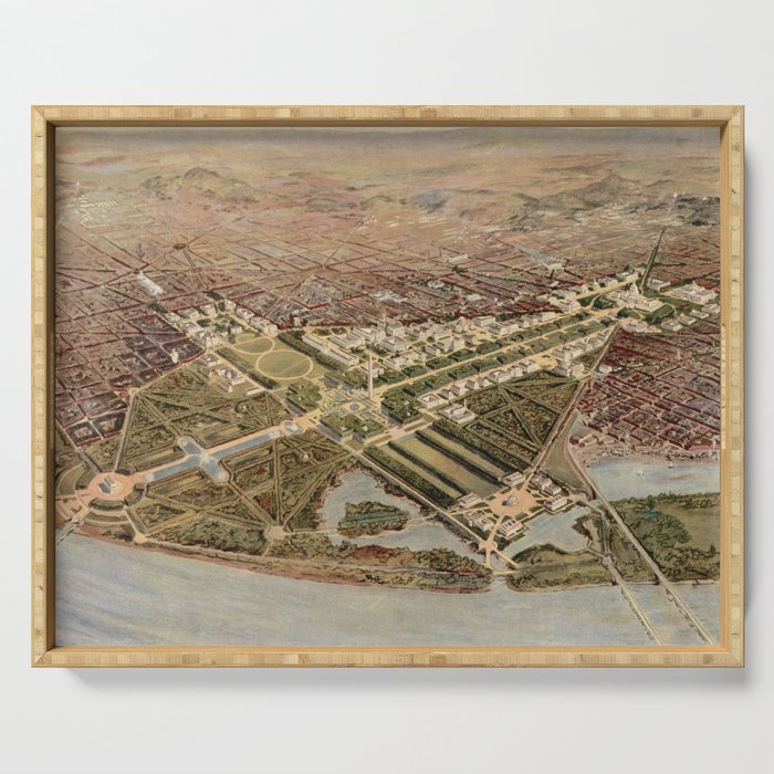 Vintage Map of Washington DC (1915) Serving Tray Gallery Image 1