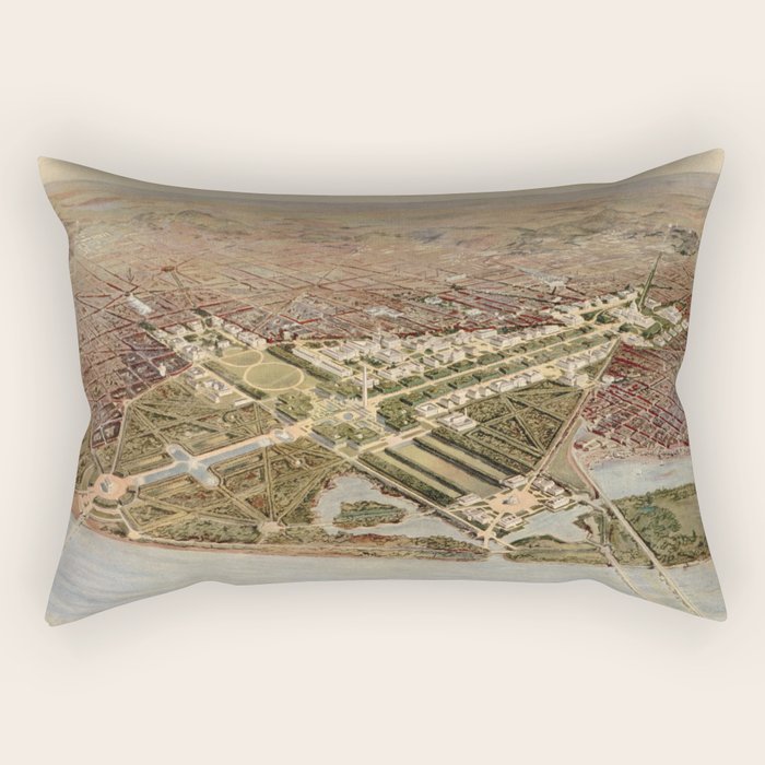Vintage Map of Washington DC (1915) Rectangular Pillow Gallery Image 2