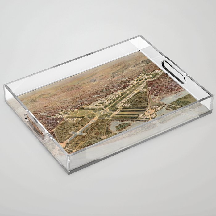 Vintage Map of Washington DC (1915) Acrylic Tray Gallery Image 1