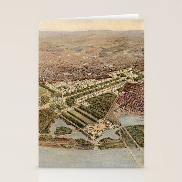Vintage Map of Washington DC (1915) Stationery Card Gallery Image 2