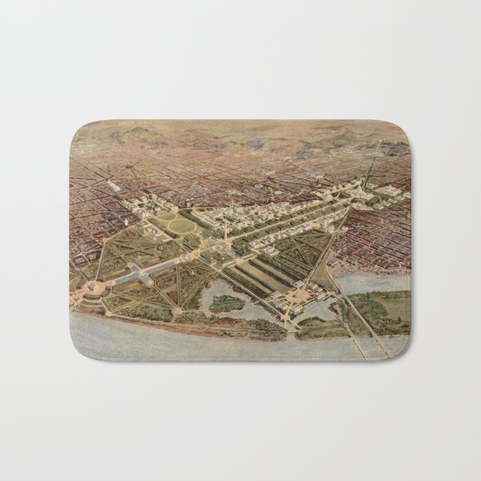 Vintage Map of Washington DC (1915) Bath Mat Gallery Image 1