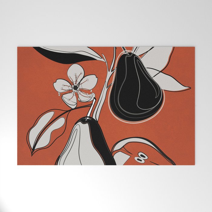 Line Art Pears 2 Welcome Mat Gallery Image 1