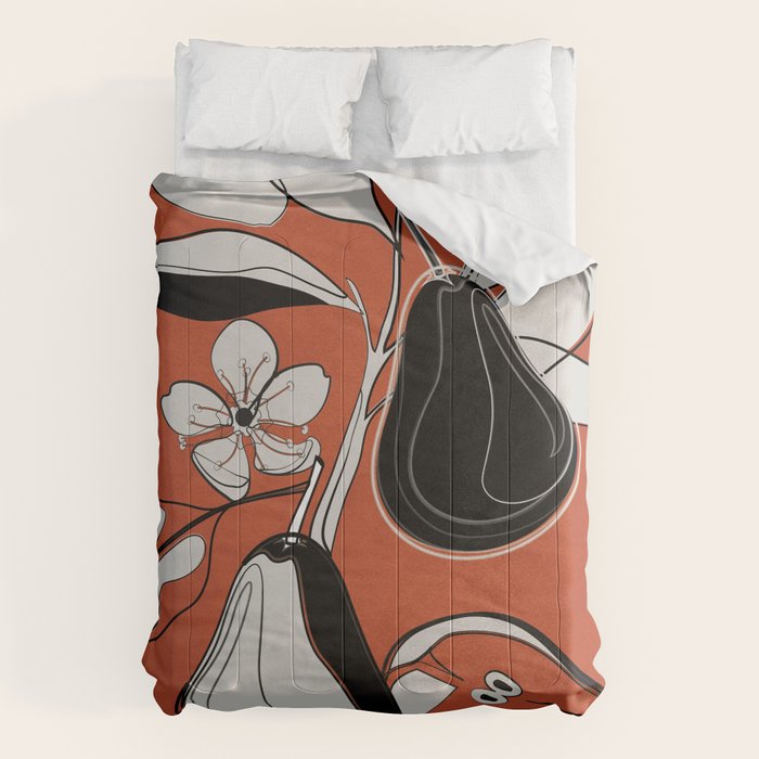 Line Art Pears 2 Comforter Gallery Image 6