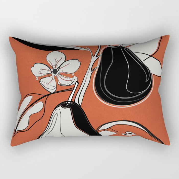 Line Art Pears 2 Rectangular Pillow Gallery Image 1