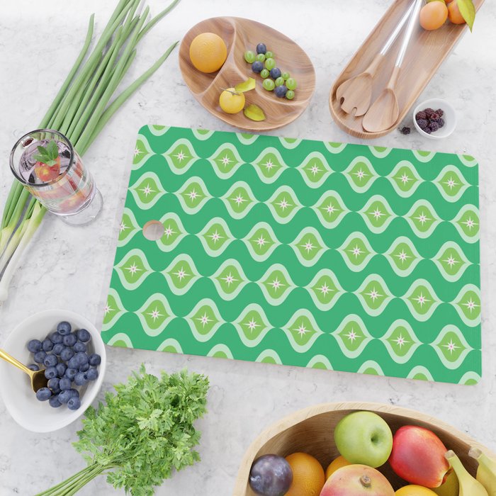 Retro Mid Century Green Ogee Cutting Board Gallery Image 2