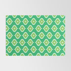 Retro Mid Century Green Ogee Rug Gallery Image 2