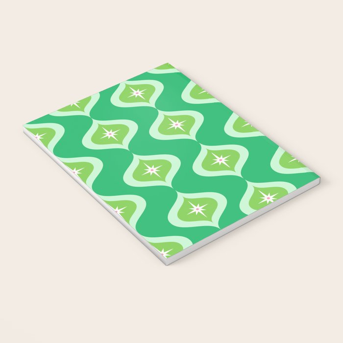 Retro Mid Century Green Ogee Notebook Gallery Image 3