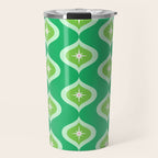 Retro Mid Century Green Ogee Travel Mug Gallery Image 1