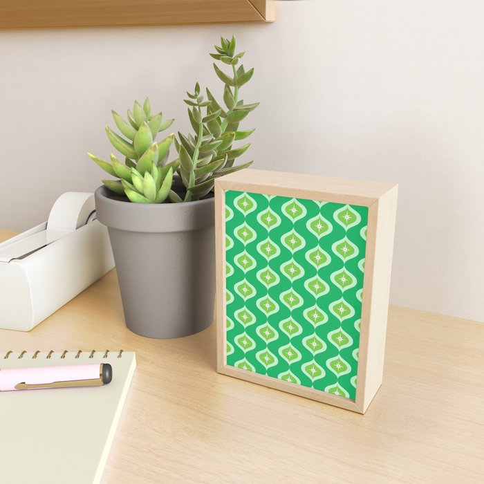 Retro Mid Century Green Ogee Mini Art Print Gallery Image 2