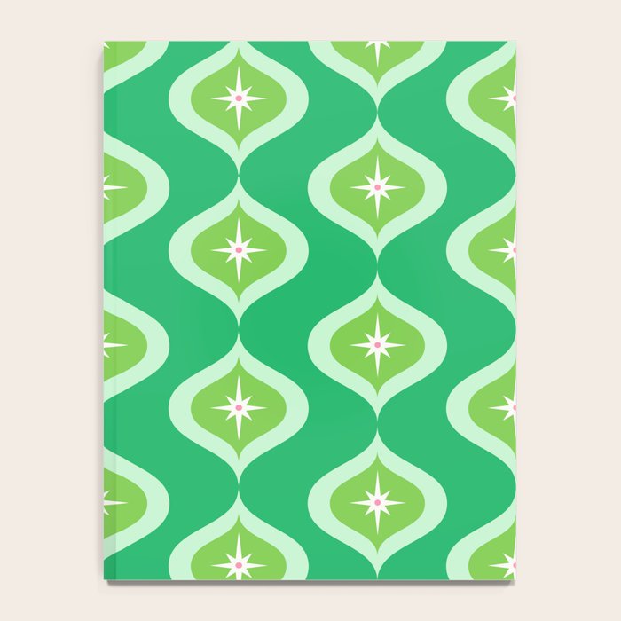 Retro Mid Century Green Ogee Notebook Gallery Image 4